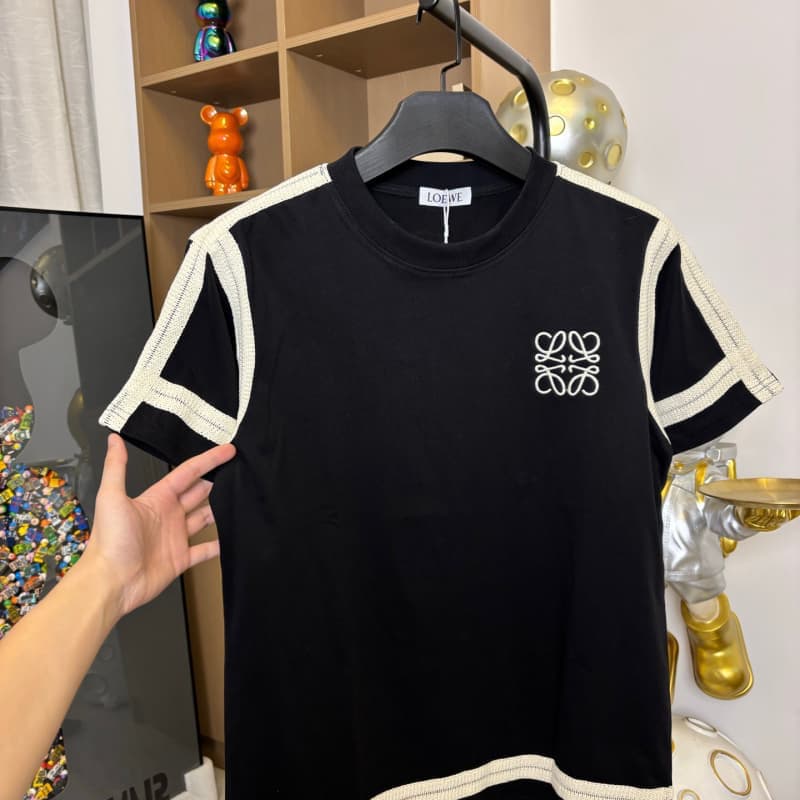 Tshirt with Ribbon Trim and Chest Embroidery