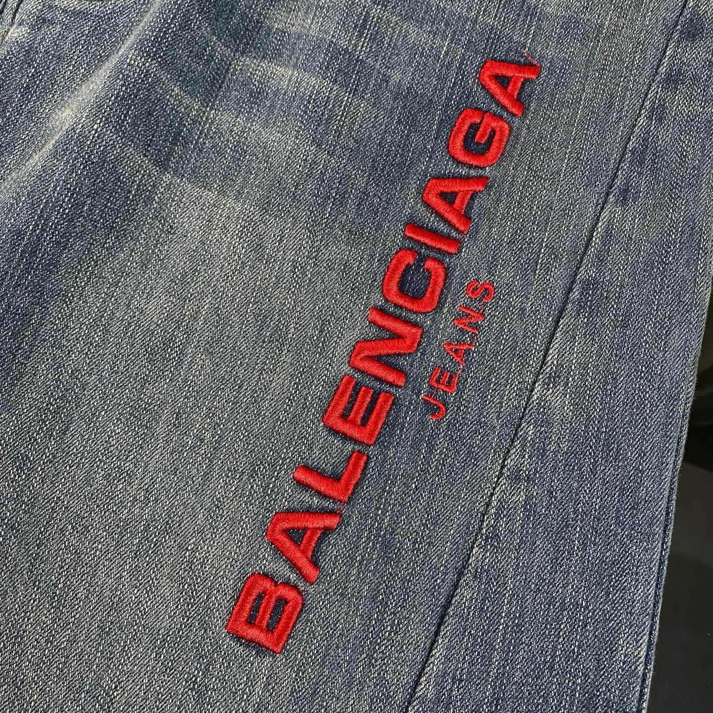 Red Embroidered Jeans