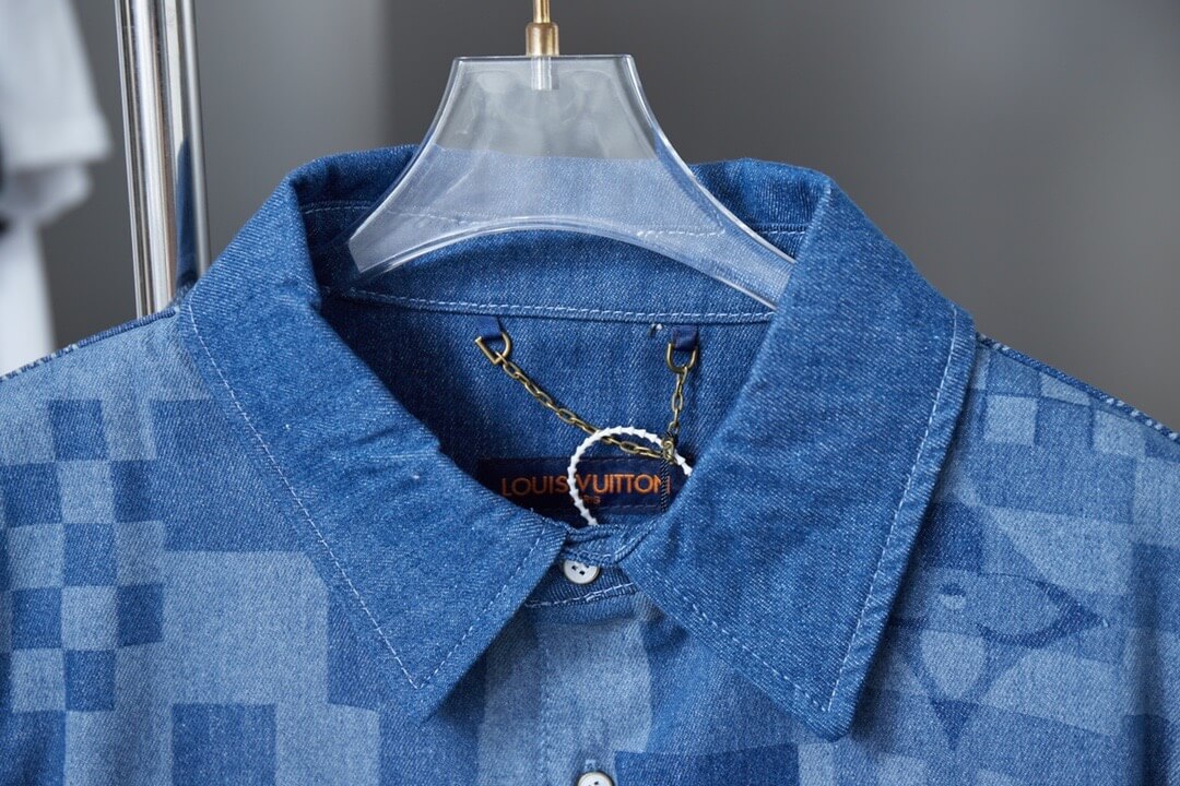 Mosaic Plaid Denim Shirt