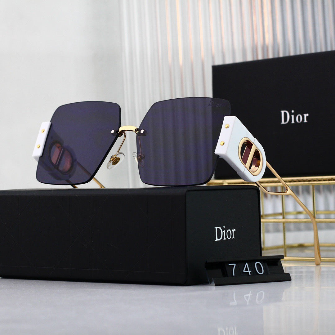 Gafas de sol de patchwork sin marco de moda