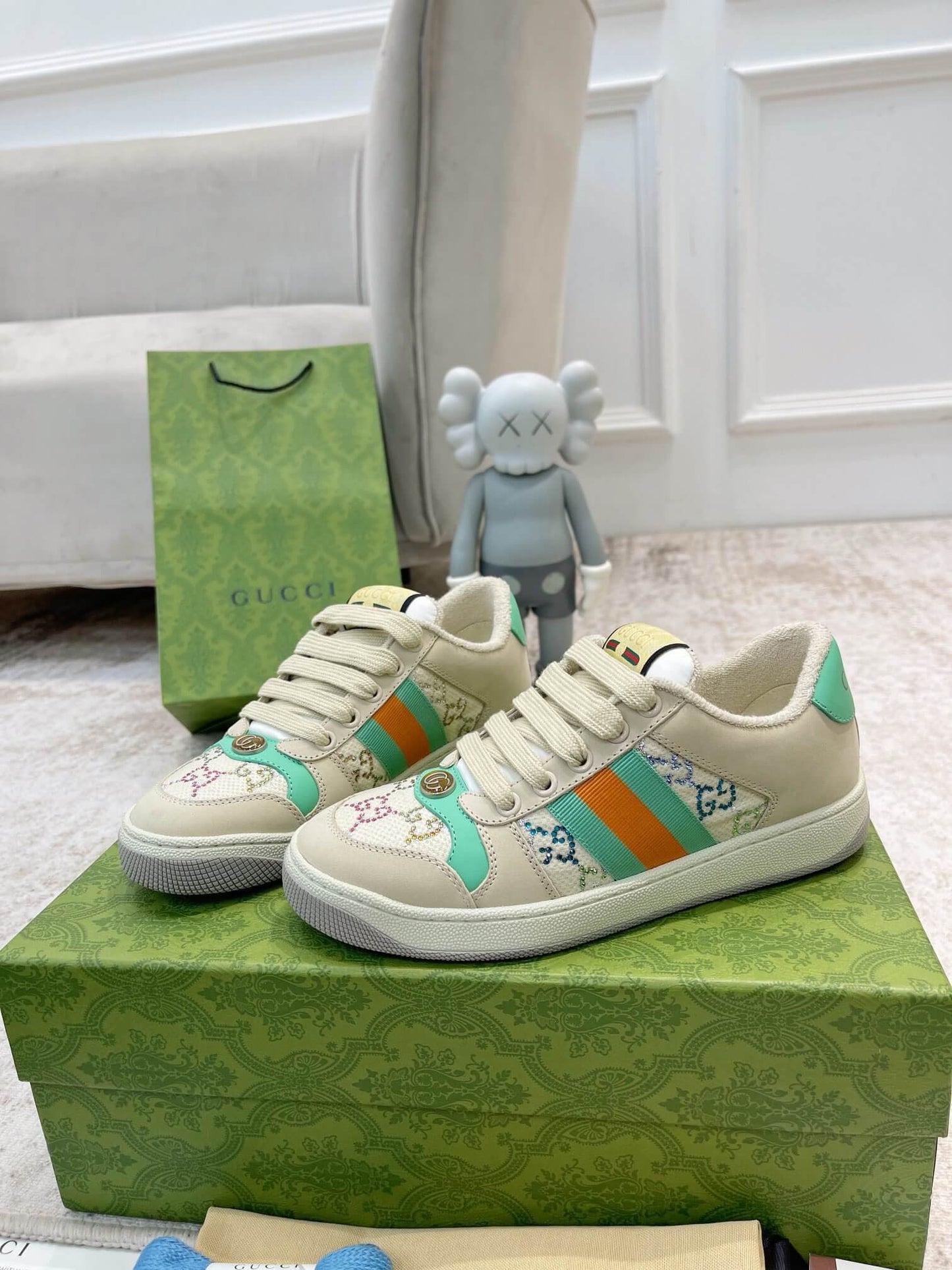 Double-G with Orange Stripes Sneakers
