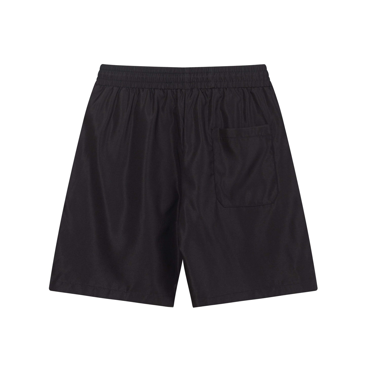 Shorts de playa con letras rosas bordadas
