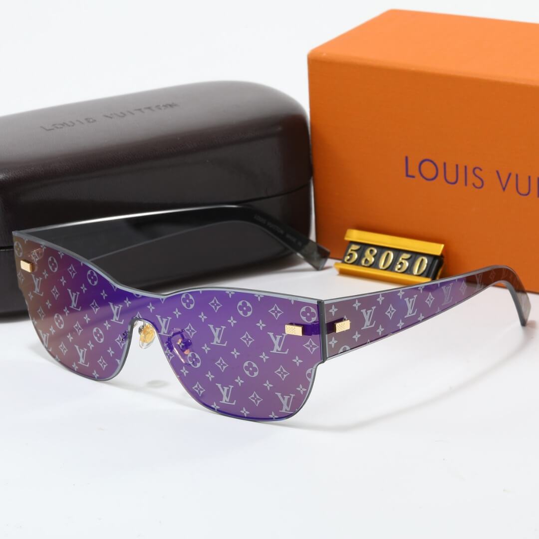 Gafas de sol sin marco con diseño de letras impresas
