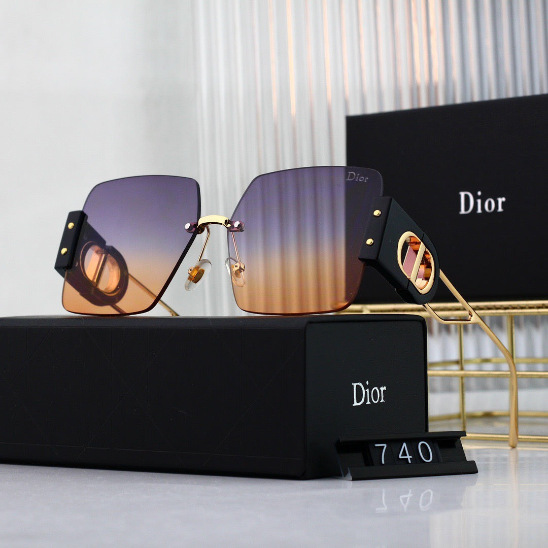 Gafas de sol de patchwork sin marco de moda