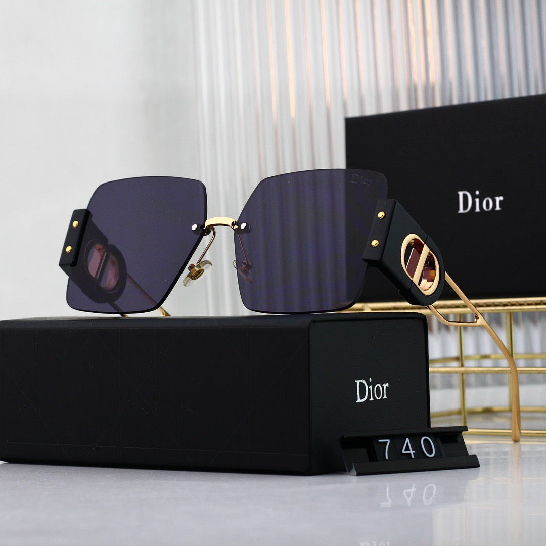 Gafas de sol de patchwork sin marco de moda