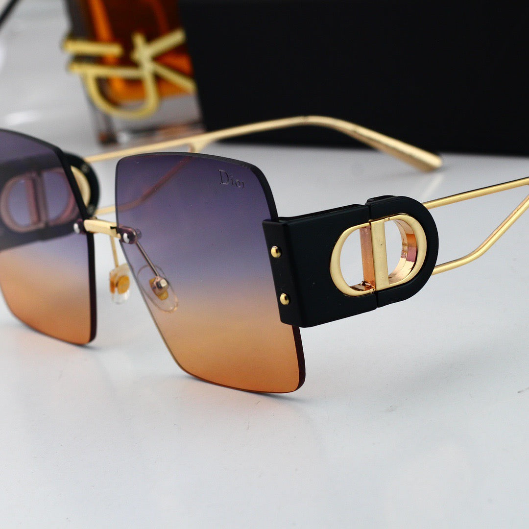 Gafas de sol de patchwork sin marco de moda