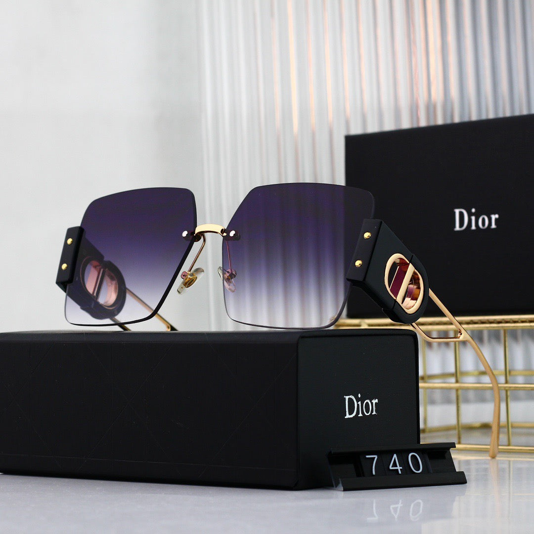 Gafas de sol de patchwork sin marco de moda