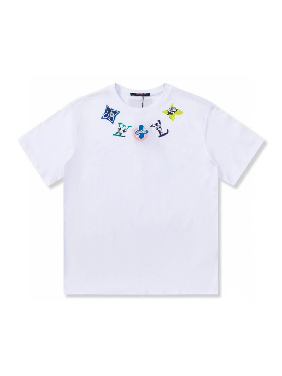 Camiseta con estampado de collar colorido