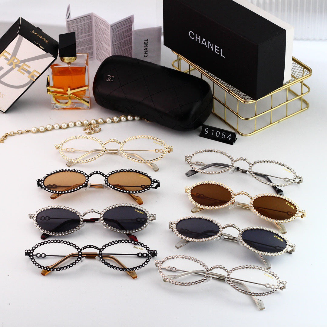 Gafas de sol vintage de metal con cristales de imitación