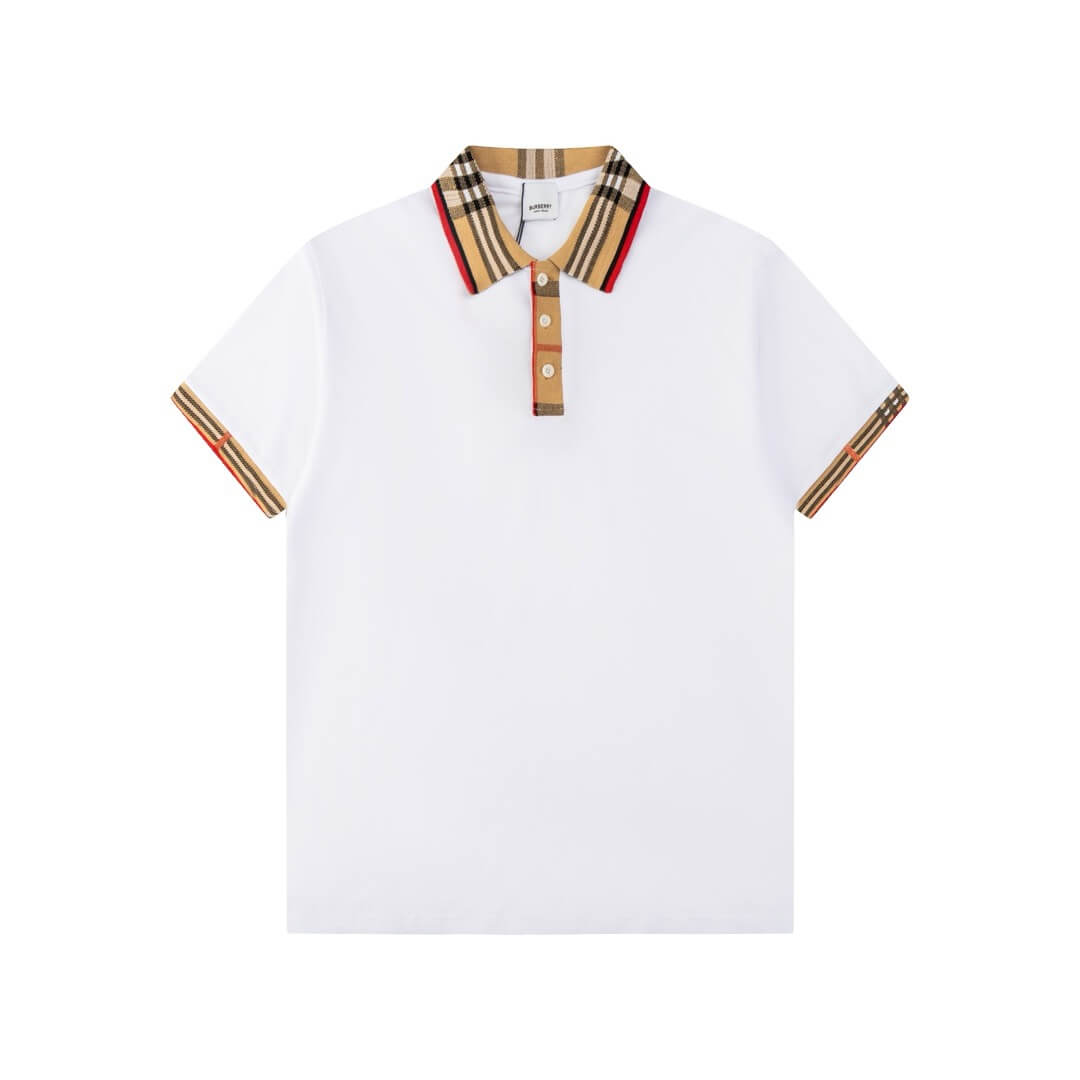 Camiseta polo clásica con cuello a cuadros