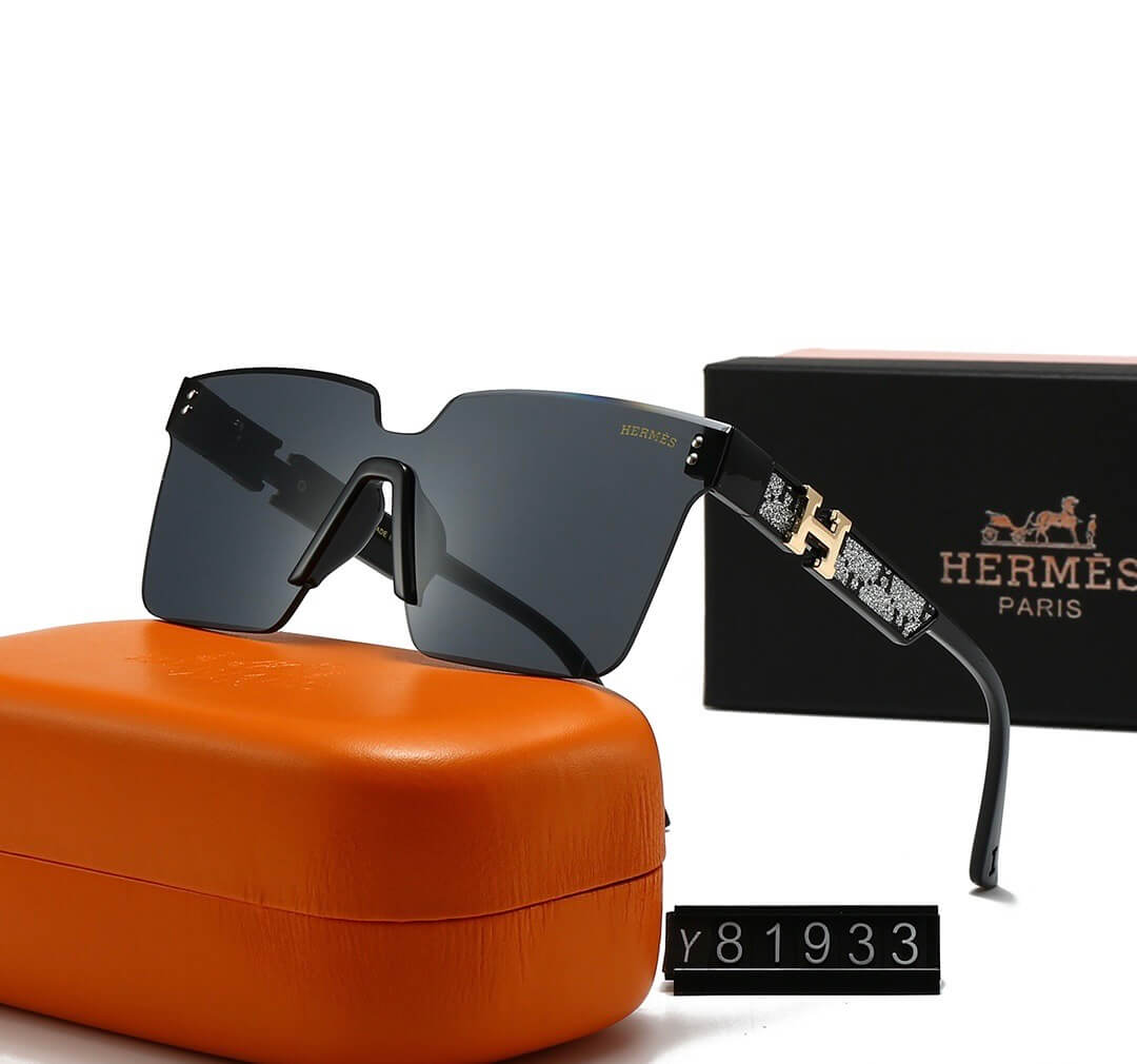 Gafas de sol de estilo casual, sin marco y con patillas brillantes