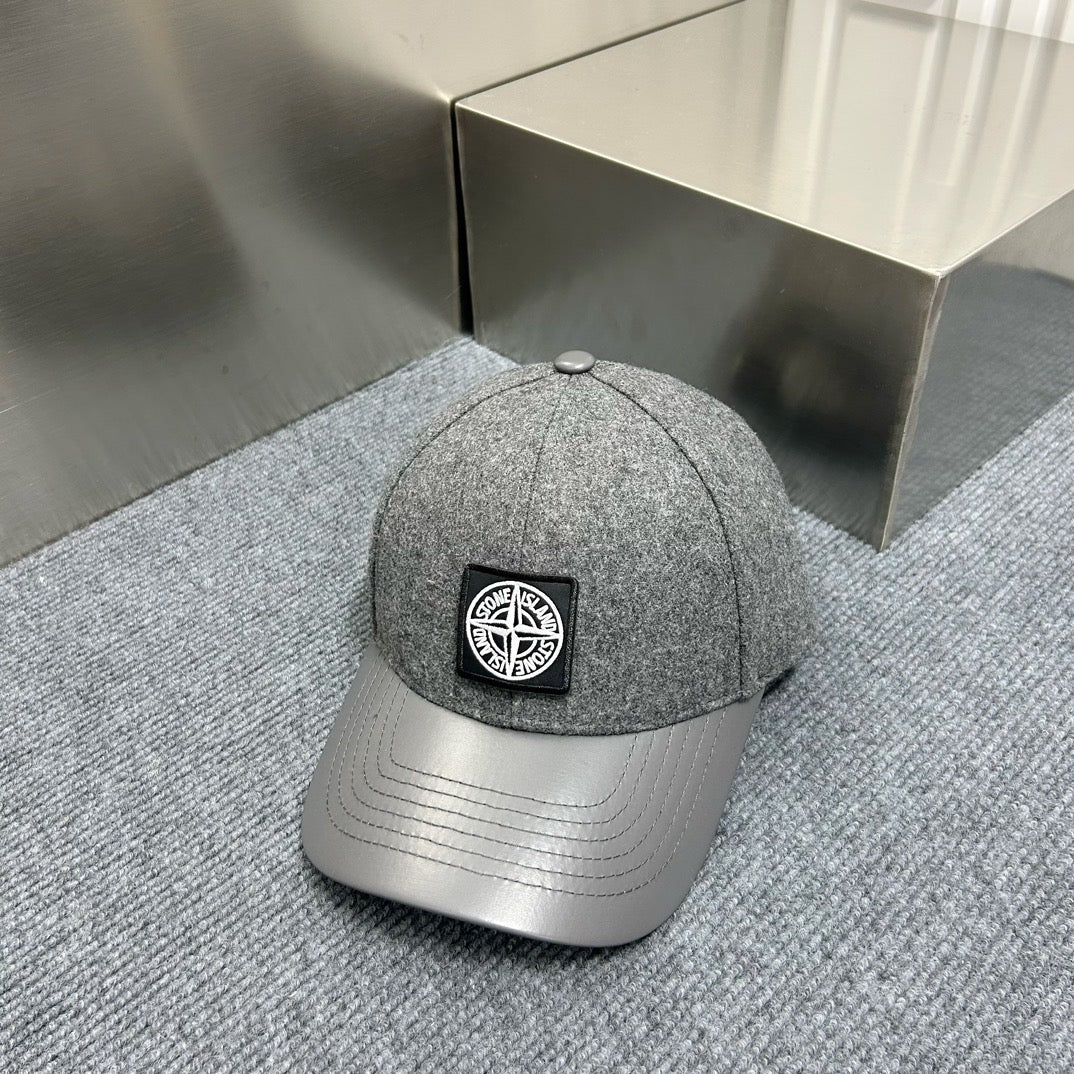 Gorra de béisbol con patchwork de mezcla de lana