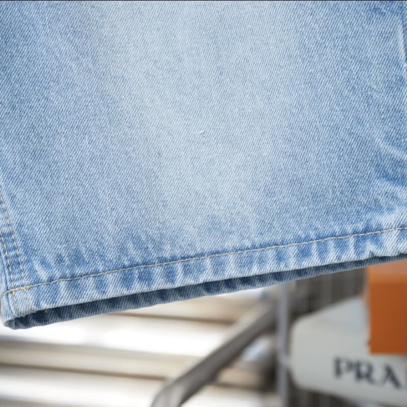 Pocket Letter Embroidered Denim Shorts