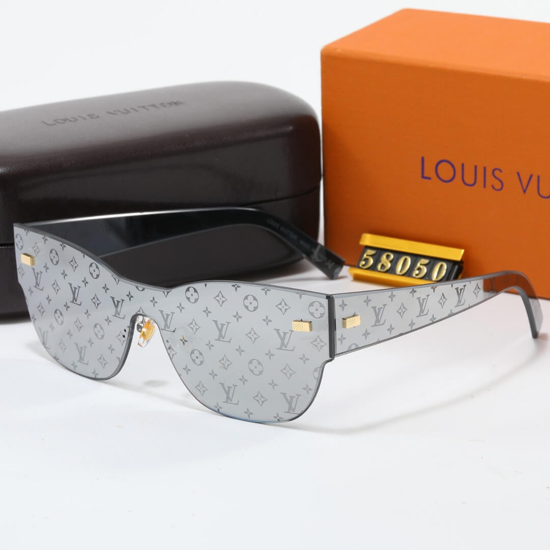 Gafas de sol sin marco con diseño de letras impresas