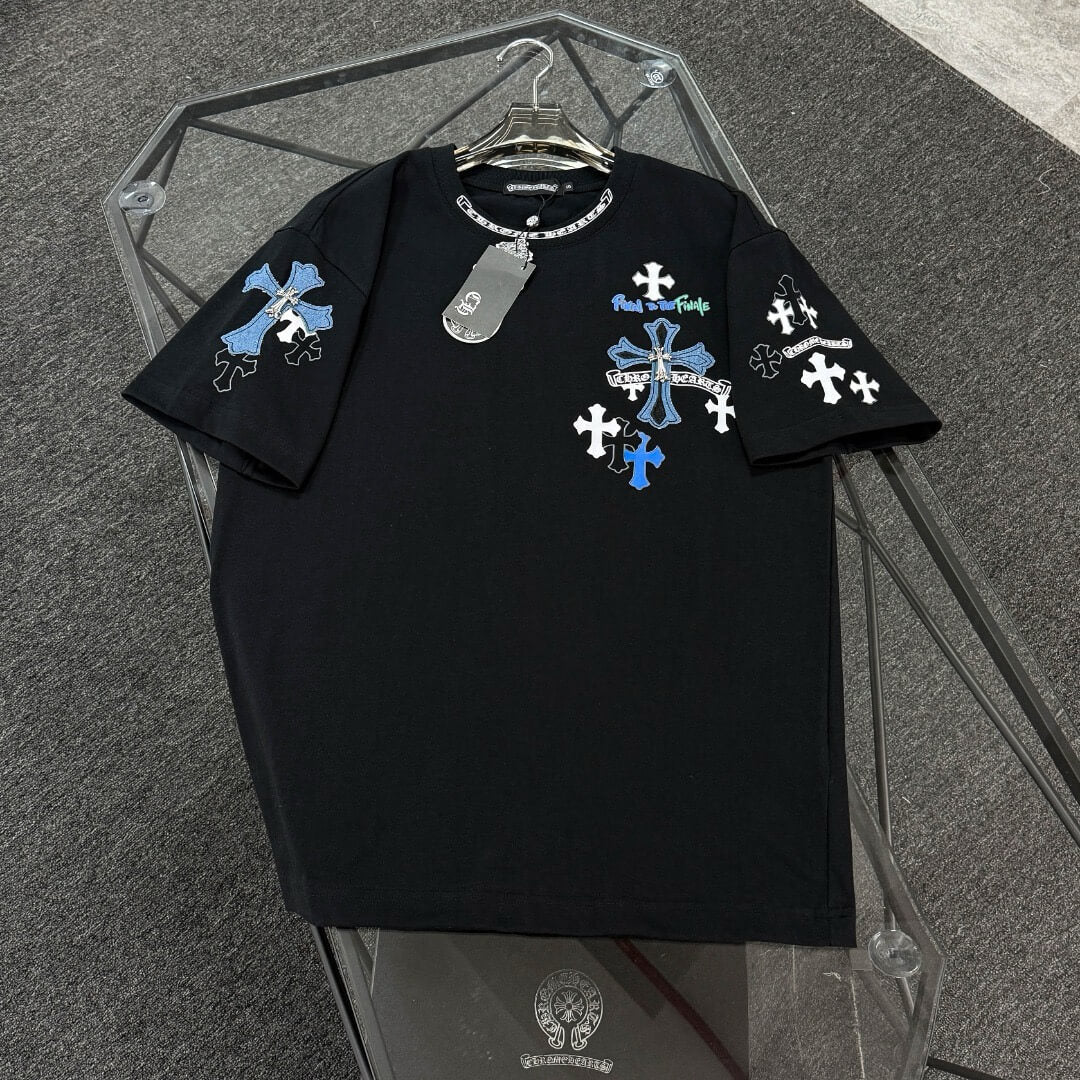 Denim Patch Embroidery T-Shirt