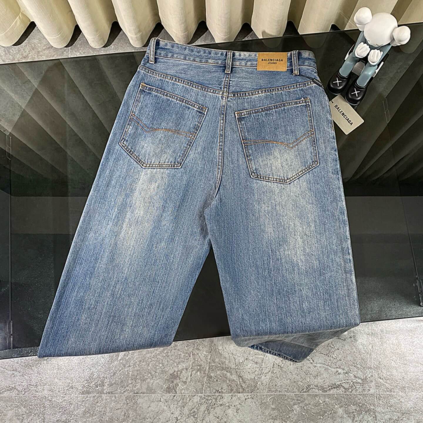 Red Embroidered Jeans