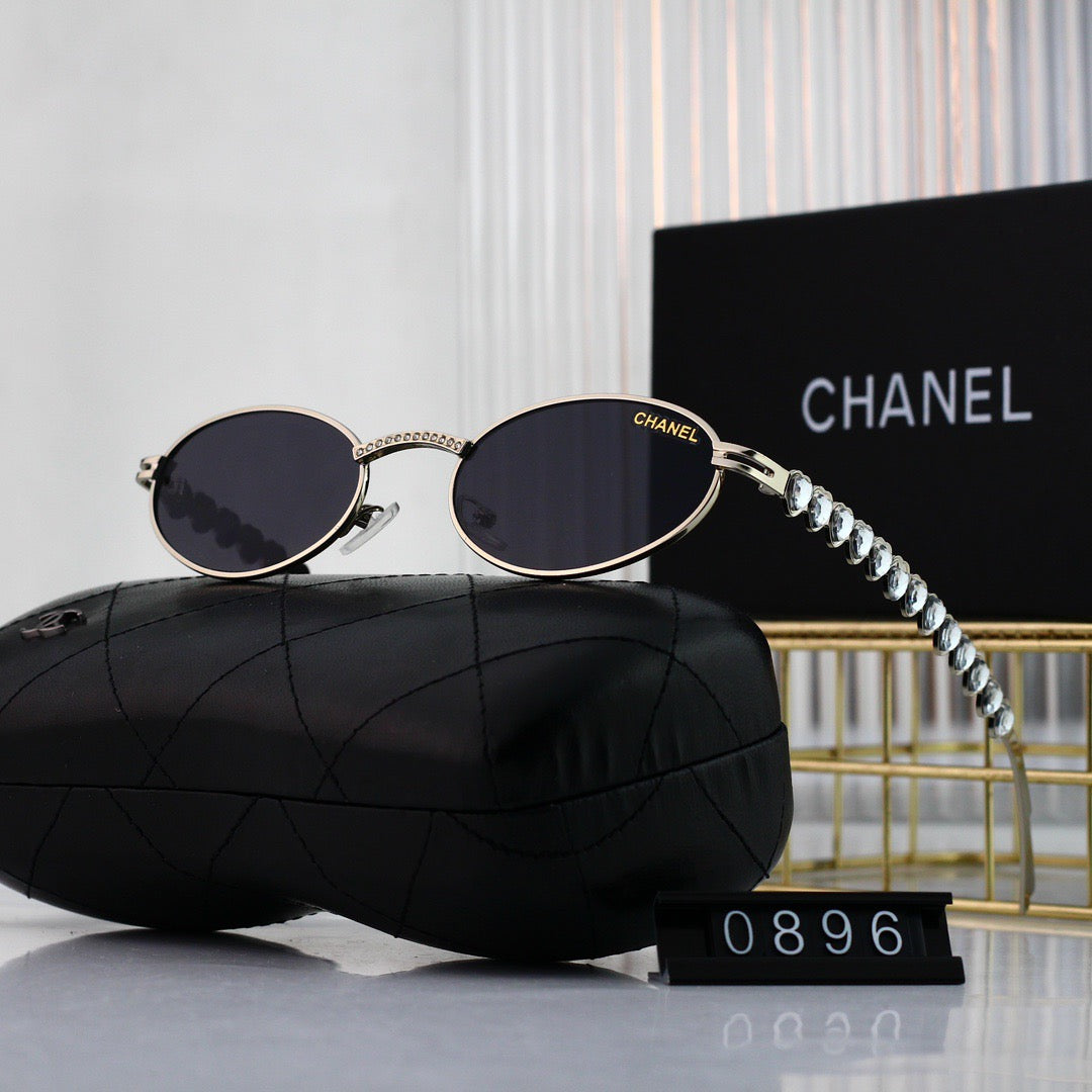 Gafas de sol vintage en forma de huevo con diamantes de imitación en forma de corazón