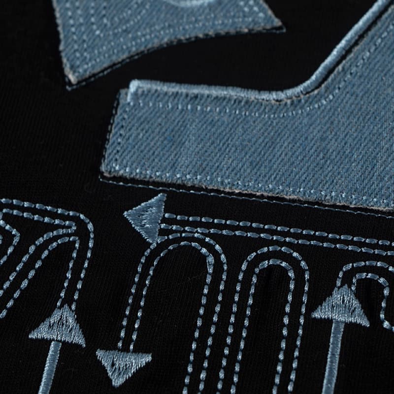 2025 Embroidered Denim Patch T-Shirt