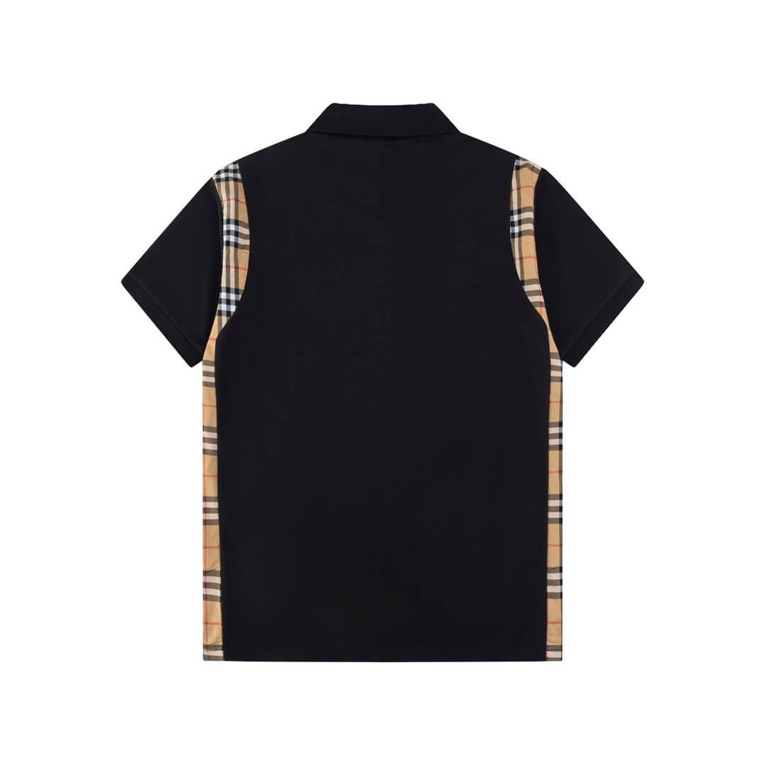 Camiseta polo con costuras de rayas marrones