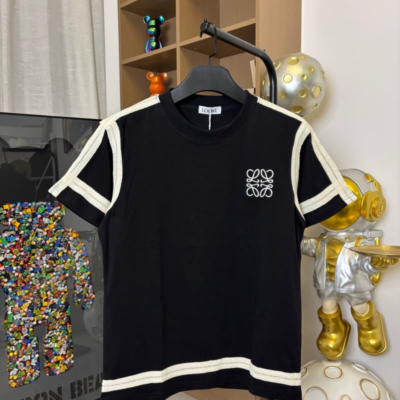 Tshirt with Ribbon Trim and Chest Embroidery
