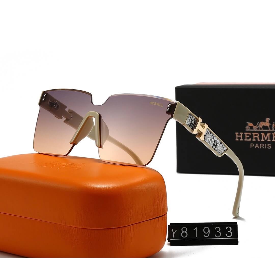 Gafas de sol de estilo casual, sin marco y con patillas brillantes