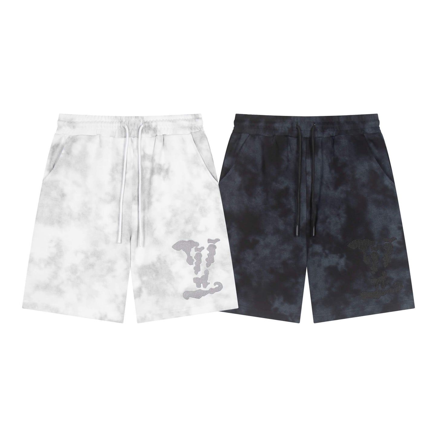 Pantalones cortos con bordado de patrón clásico