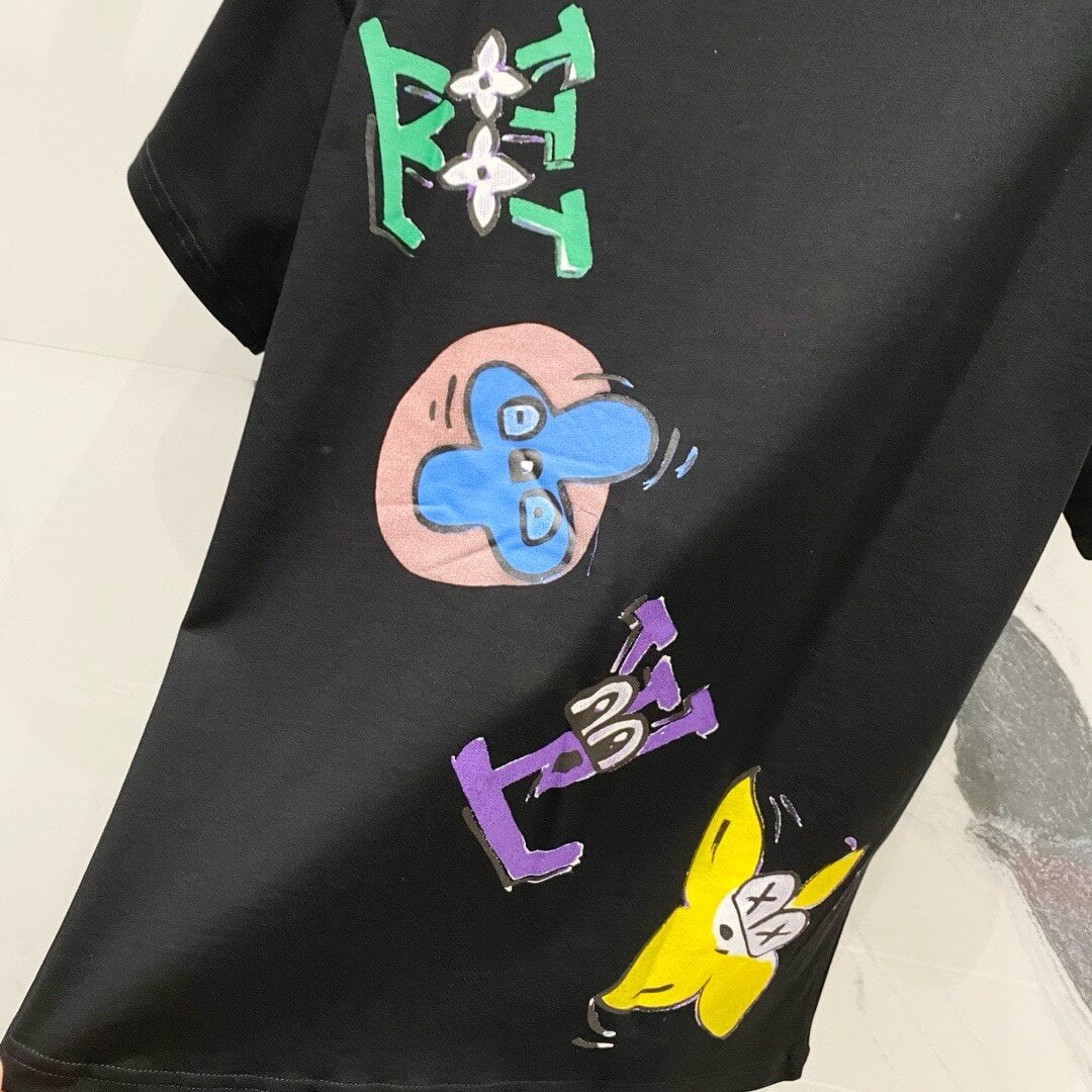 Camiseta con estampado de letras de colores