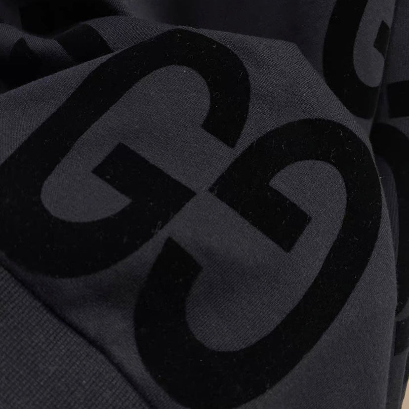 Black All-Over Print Stylish Hoodie