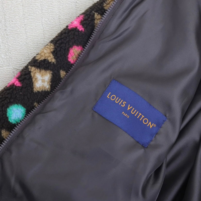 Chaqueta de piel de oveja con estampado integral