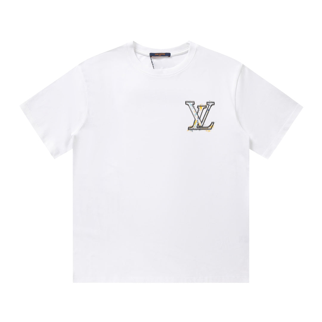 Camiseta con estampado de grafiti amarillo