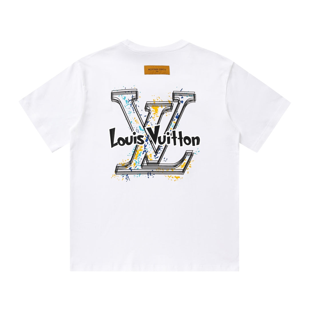 Camiseta con estampado de grafiti amarillo