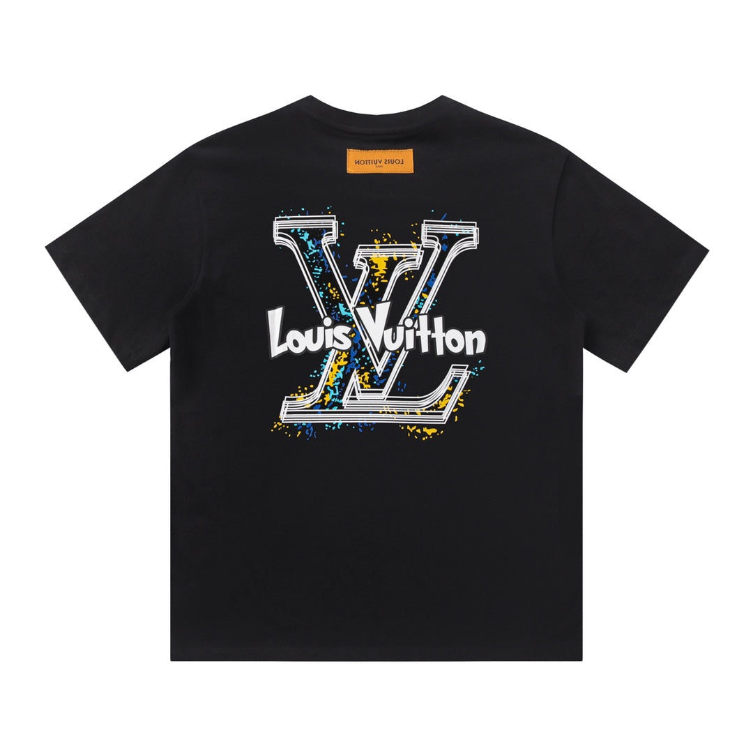 Camiseta con estampado de grafiti amarillo