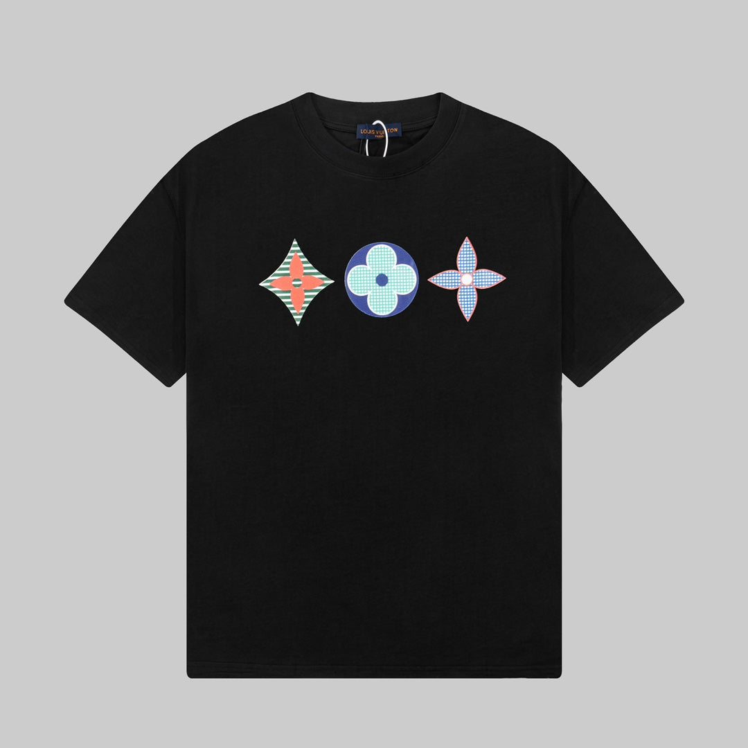 Camiseta con estampado de tres jacquards