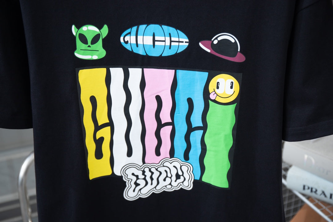 Camiseta con estampado de dibujos animados divertidos