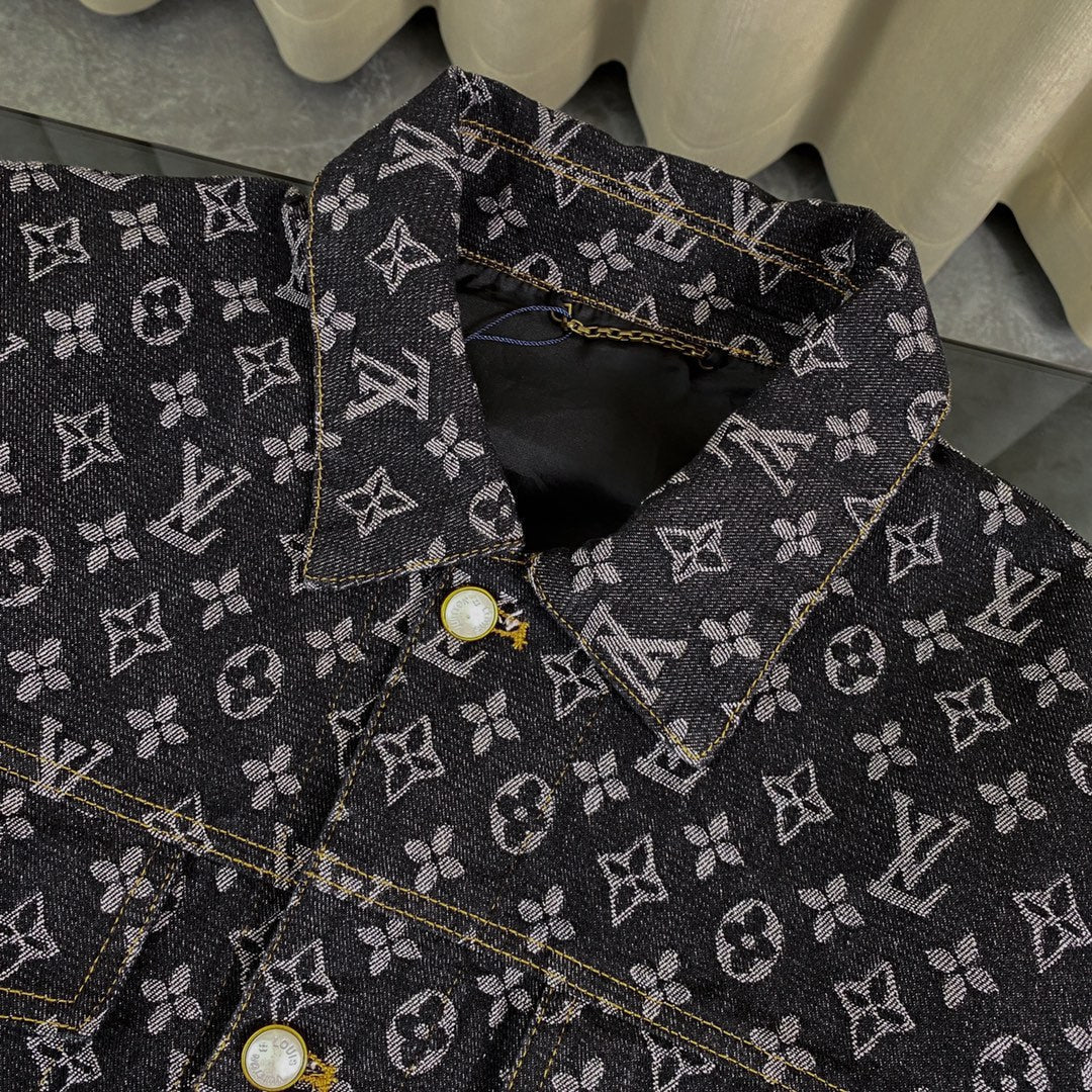Chaqueta vaquera clásica de jacquard