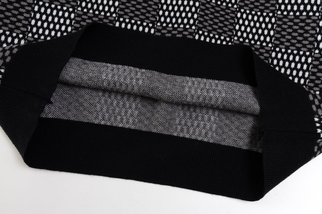 Sudadera artesanal de jacquard con cuadros
