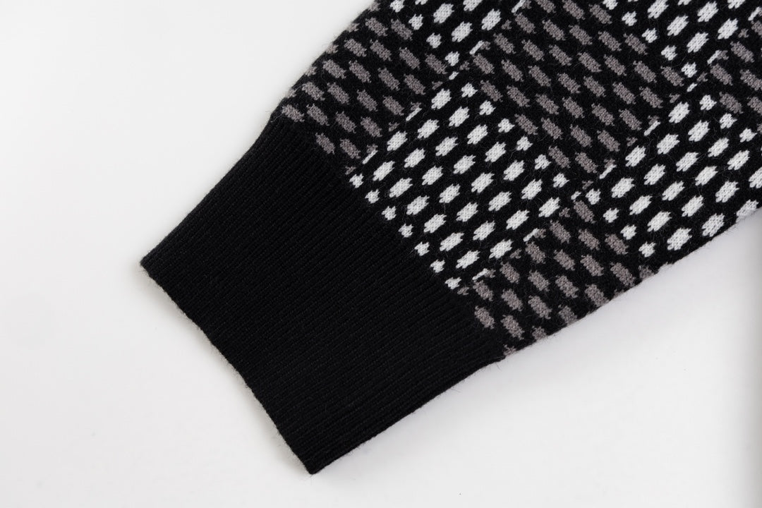 Sudadera artesanal de jacquard con cuadros