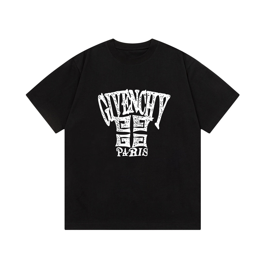 Camiseta con estampado de letras dibujadas a mano
