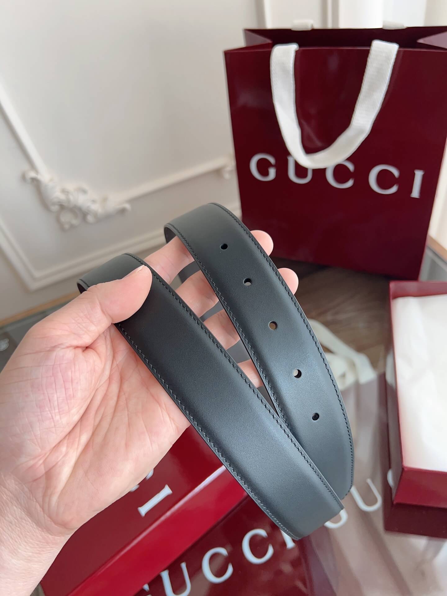 Minimalist Vintage Square-Buckle Belt