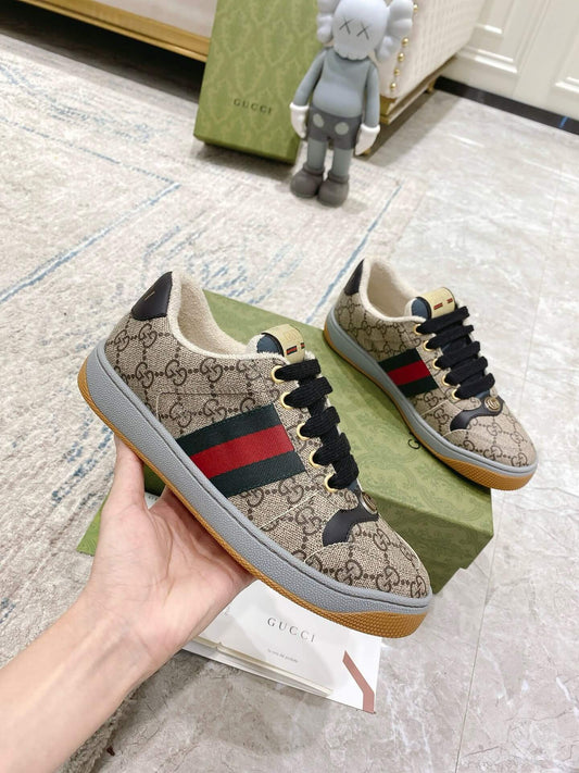 Metallic Double-G Gray Sneakers