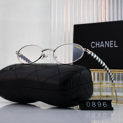 Gafas de sol vintage en forma de huevo con diamantes de imitación en forma de corazón