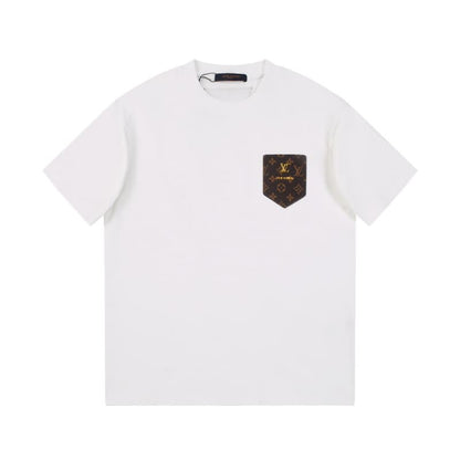 2025 New Classic Floral Pocket with Metal Logo T-shirt