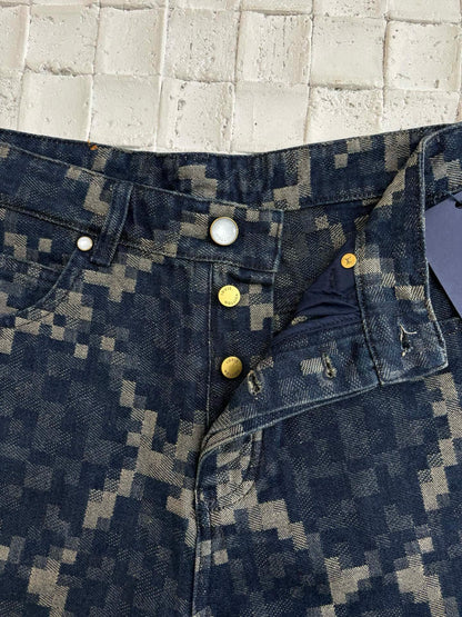 Snakeskin Print Denim Jeans
