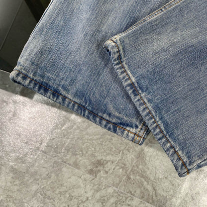 Red Embroidered Jeans