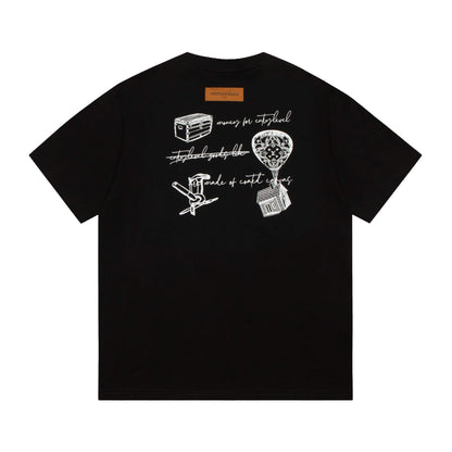 Camiseta con estampado de casa voladora