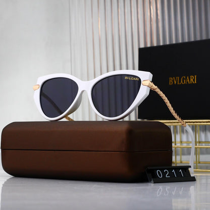 Gafas de sol estilo ojo de gato con patillas ligeramente curvadas y estilo retro chic