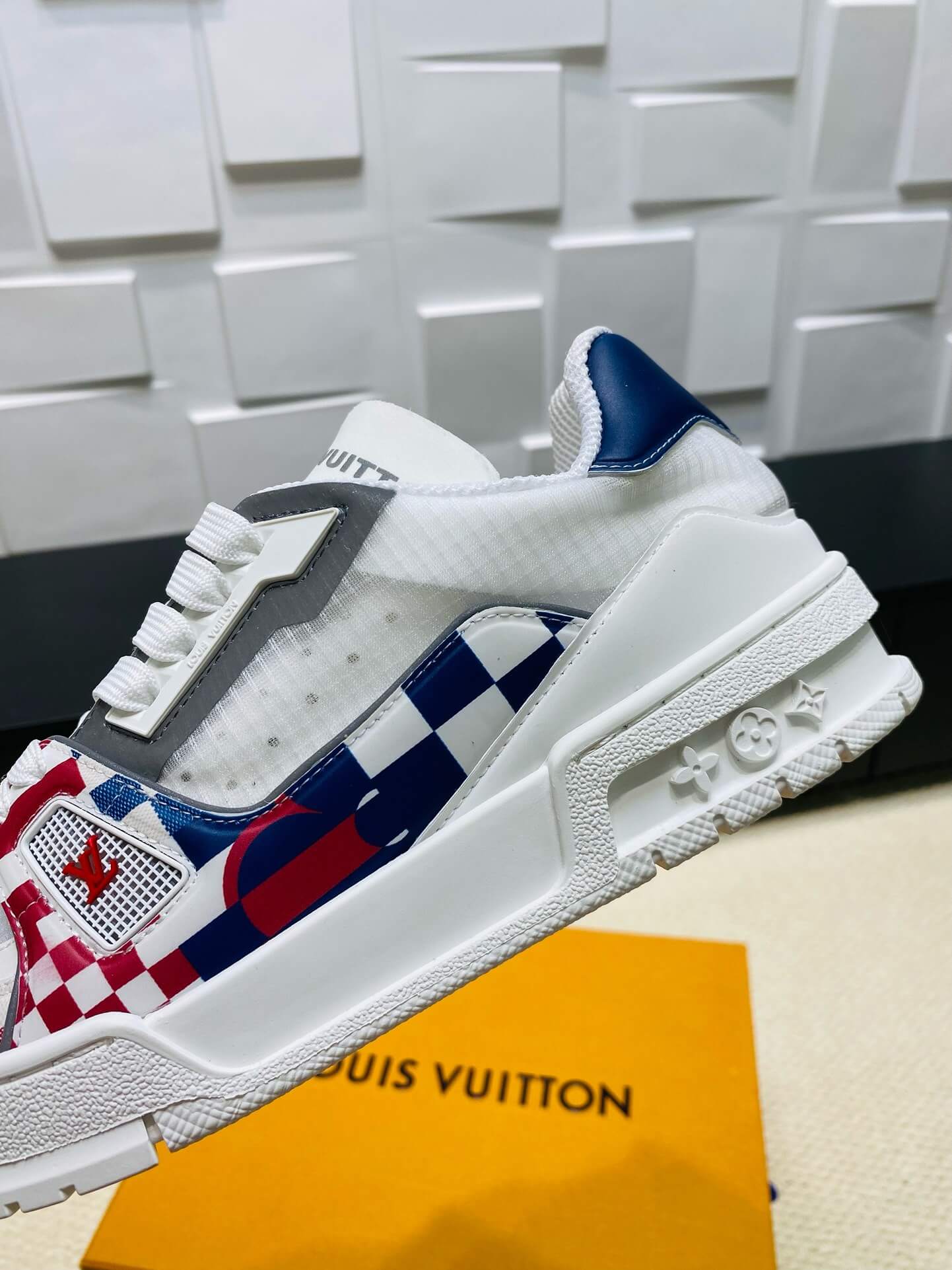 Red and Blue Plaid Sneakers