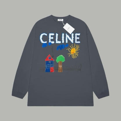 Playful Print Cotton Long Sleeve Shirt