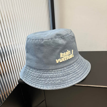 Sombrero de pescador con estampado 3D de letras de estilo minimalista