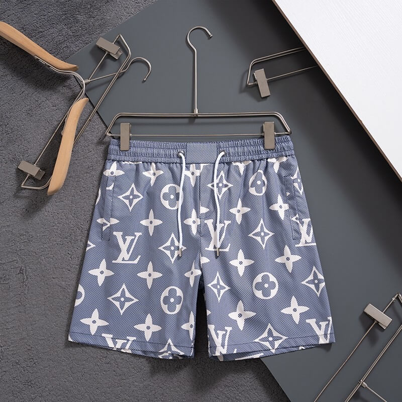 Blue Full Print Beach Shorts